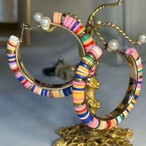 Large colorful hoop earrings